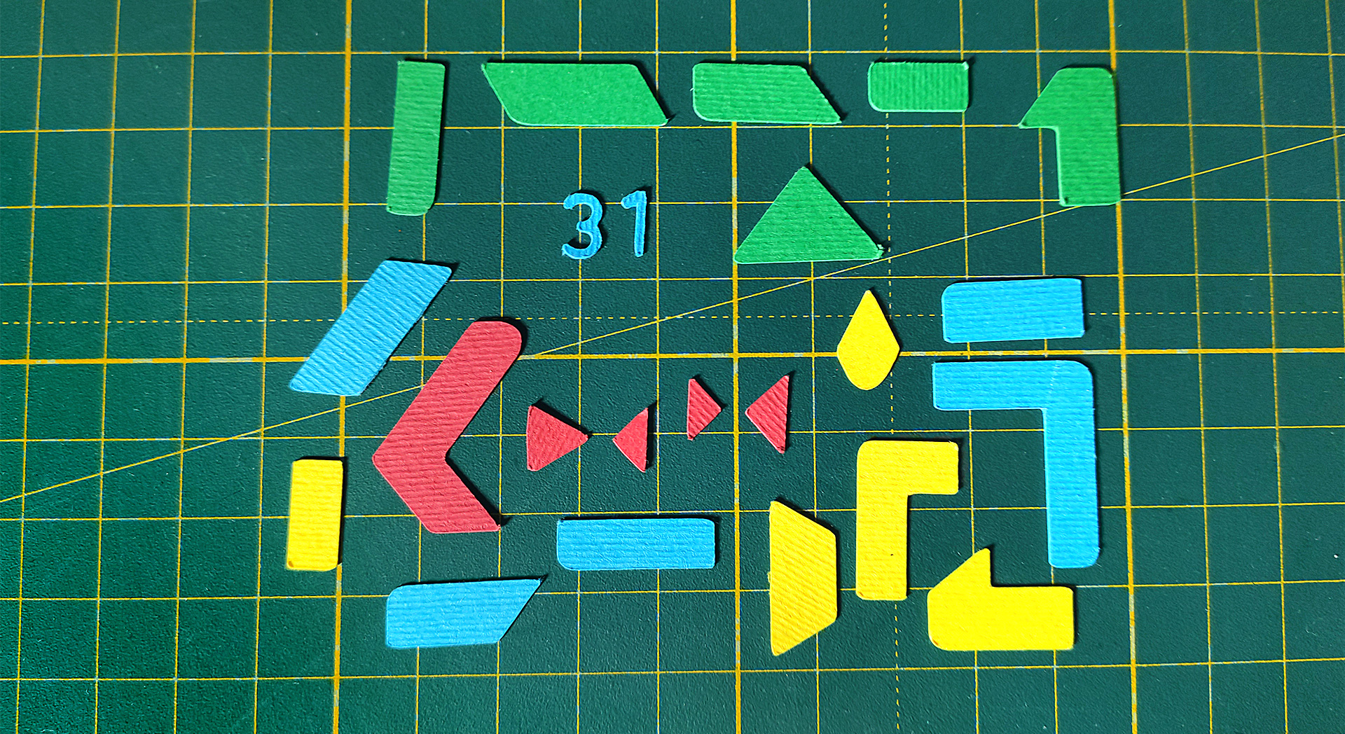 paper craft google icons animated tetris style behind the scenes